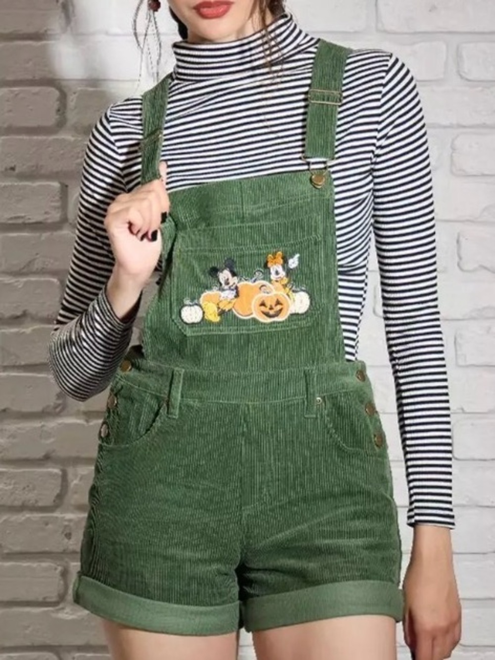 Her Universe Disney Fall Mickey Mouse & Minnie Mouse Corduroy Shortalls
